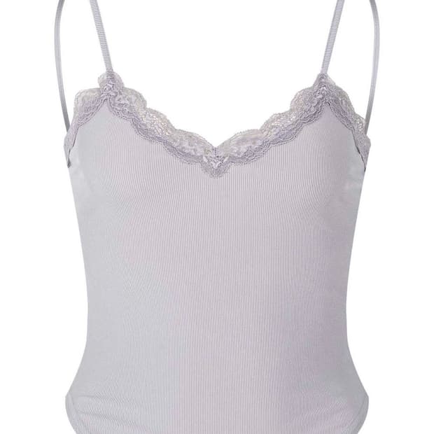 Pleasenofollow Flora lace top (gray)