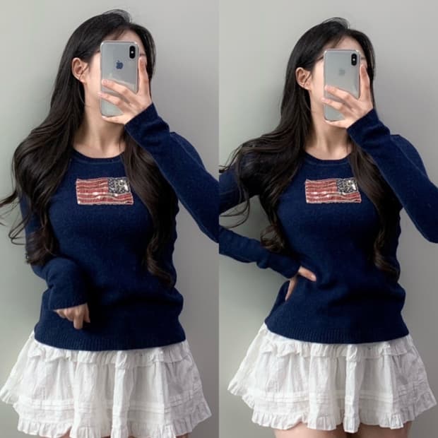 폴로 진스 성조기 니트 