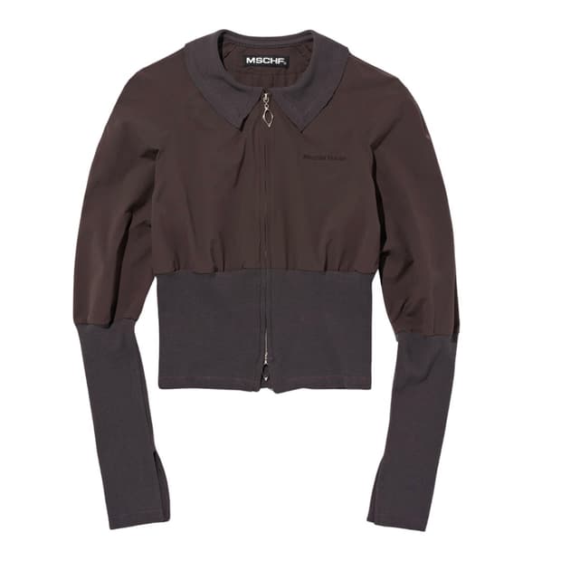 미스치프 라이트웨이트 와플 집업 셔츠 브라운