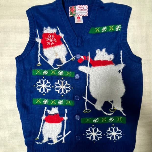 빈티지 크리스마스 니트 조끼