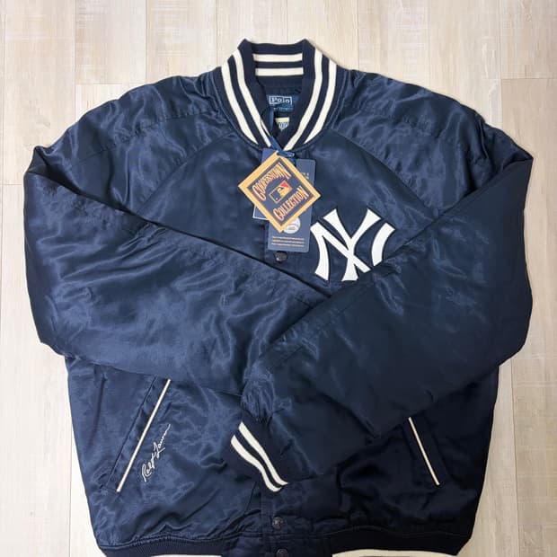 [M] 폴로 랄프로렌 x 양키스 사틴(새틴) 바시티 자켓 