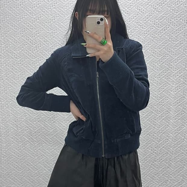 빈티지 캐주얼시크 프린세스 라인 드레이프 벨벳 자켓 90 C08566