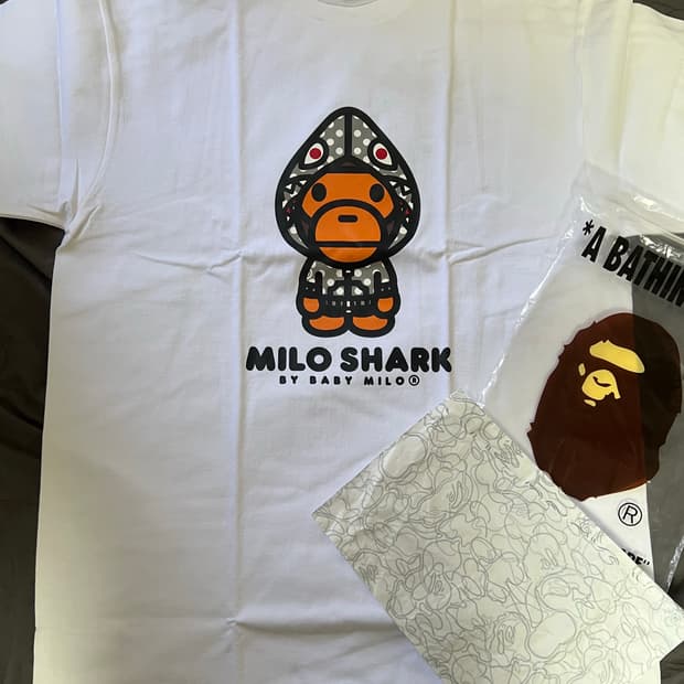 (XL) 베이프 베이비 마일로 샤크 화이트 블랙 새상품 BAPE