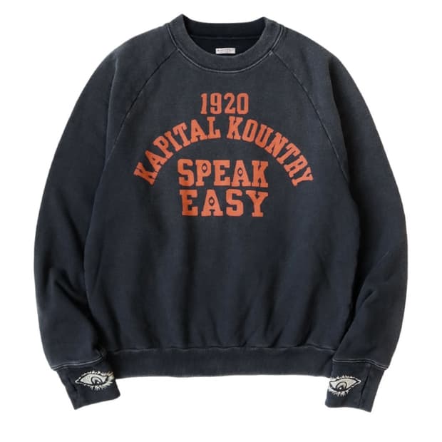 [5] 캐피탈 래글런 맨투맨 스웨트셔츠 스피크이지 블랙