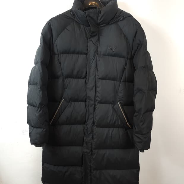 푸마 블랙 발열후드롱패딩 블랙 100 L