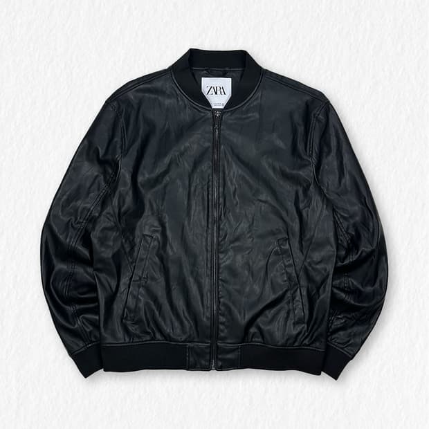 자라 폴리 레더 자켓