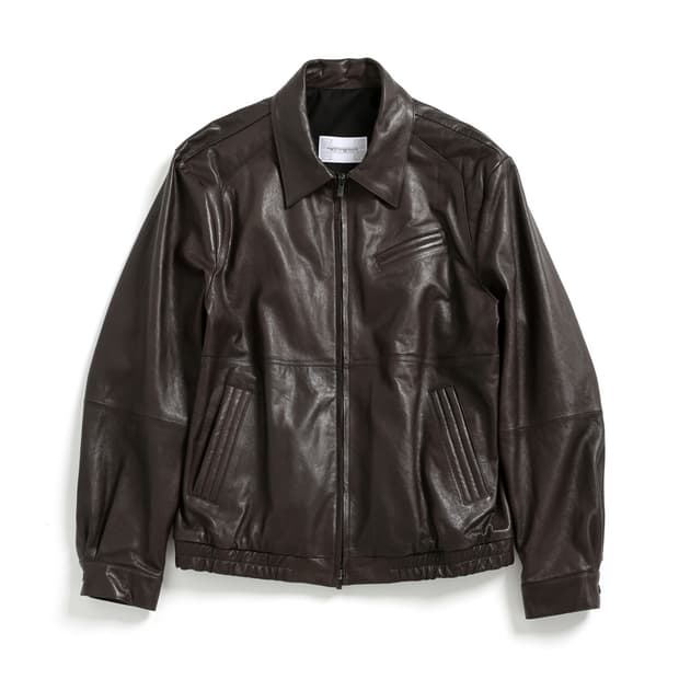 해칭룸 Stitched Volume Leather Jacket 