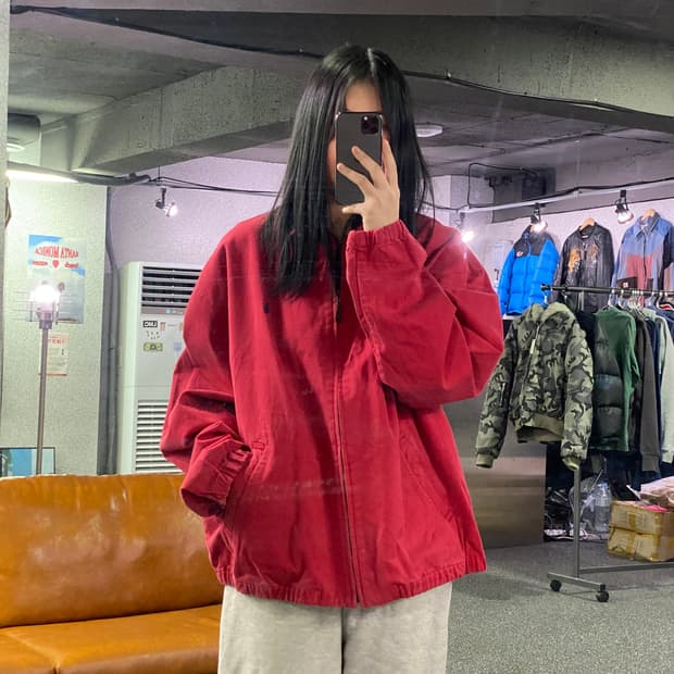 폴로 레드 스몰 로고 코튼 스윙톱 자켓 B3033