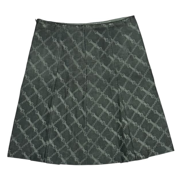 2000 준야 와타나베 새틴 원단 음각 쇠사슬 패턴 스커트 치마