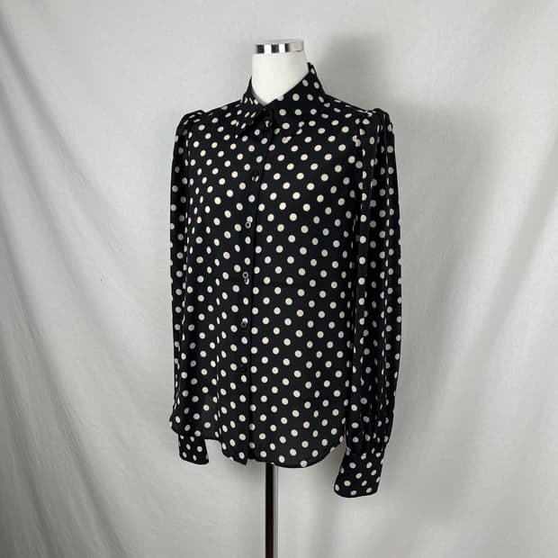 Vintage (maede in japan) 폴카 도트 패턴 셔츠 