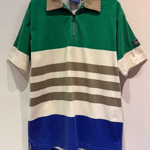Rockport Striped Half-Zip Polo