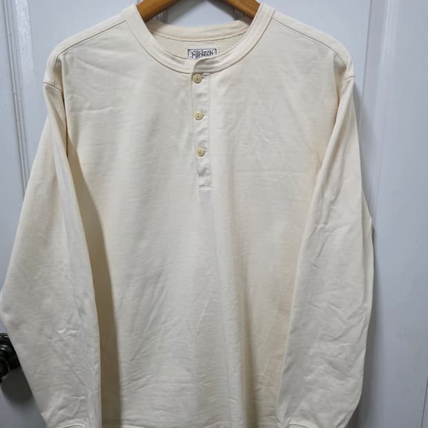 브론슨 헨리넥 티셔츠 긴팔 아이보리 3XL 사이즈