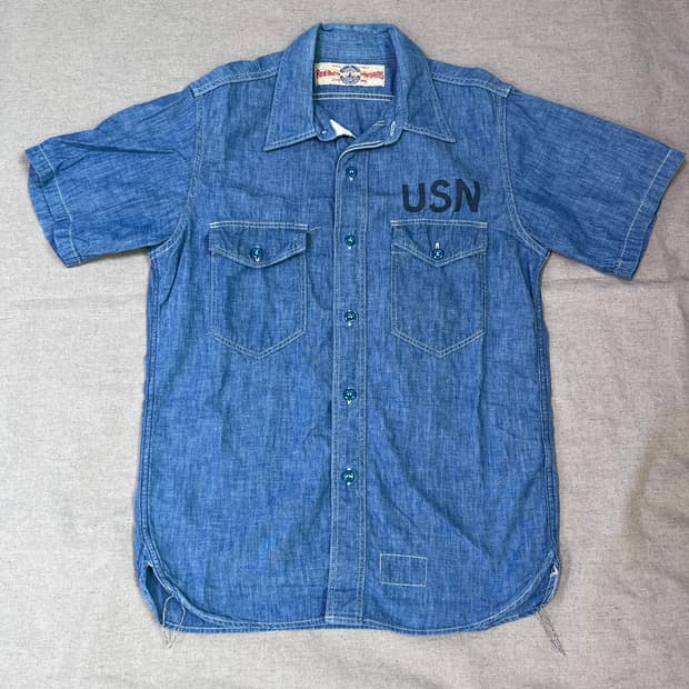 리얼 맥코이 샴브레이 반팔 셔츠