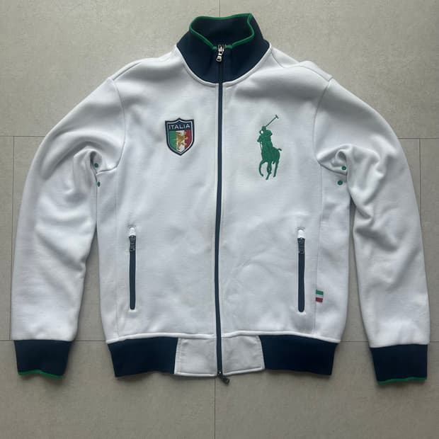 (유일매물) 폴로 빅포니 이탈리아 화이트 집업 져지