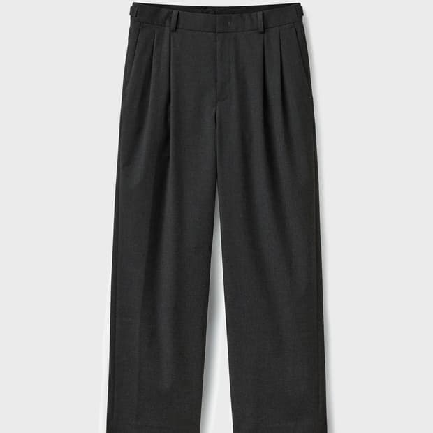 유니온블루/SHADE LINE WIDE SLACKS 차콜/L