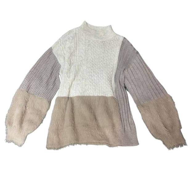 벌룬 패치워크 니트