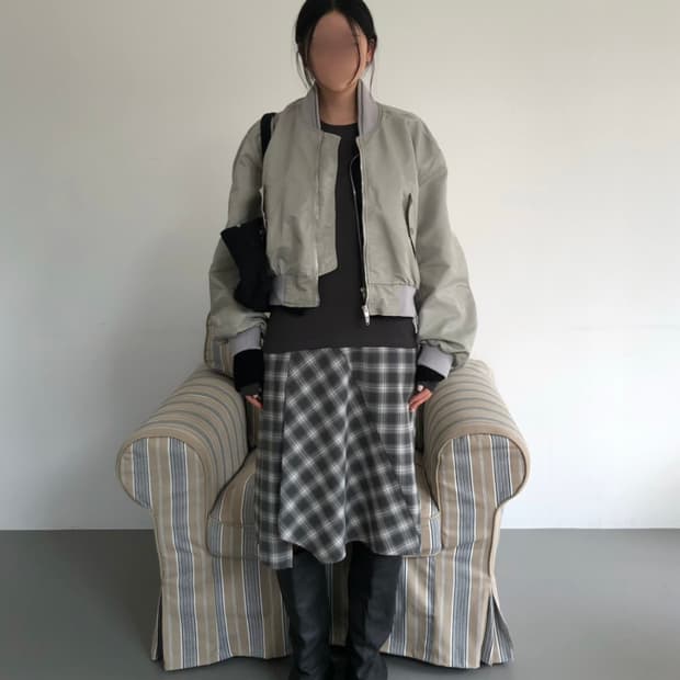 유프로젝트 yue project 케잇 항공 점퍼 자켓 그레이 봄버 자켓