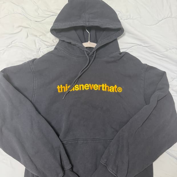 디스이즈네버댓 후드티 네이비 로고 후드 (thisisneverthat)