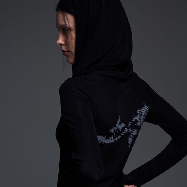 팬시클럽 로즈 머스크 카울 후드 블랙