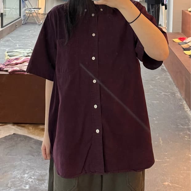 폴로 랄프로렌 버건디 원포켓 반팔 셔츠 H3164