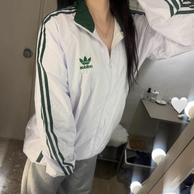 아디다스 삼선 트랙탑 올드스쿨 배색 져지 바람막이🤍💚