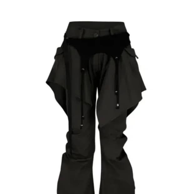 카시코 레이어드 팬츠 블랙