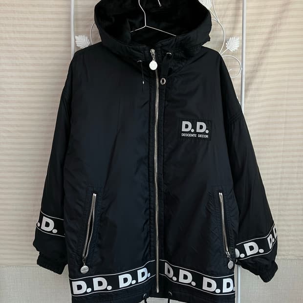 빈티지 블랙 DD 점퍼 집업 y2k 스트릿 갸루 펑키 일본빈티지W-543