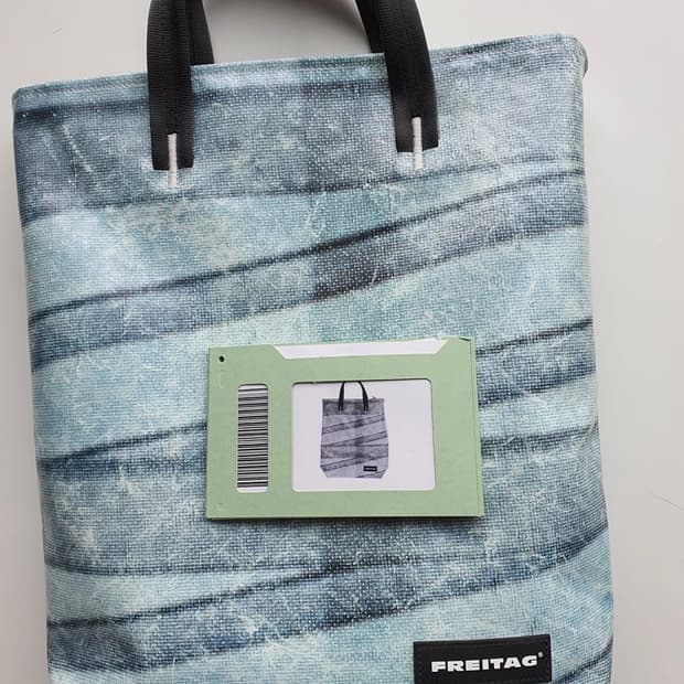 🌟프라이탁 리랜드 유니크모델 블루 스트라이프 민트택(ㅇ)