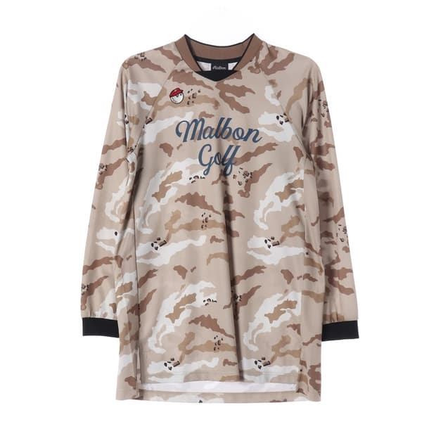 말본 골프 스크립트 로고 카모플라쥬 롱슬리브 M