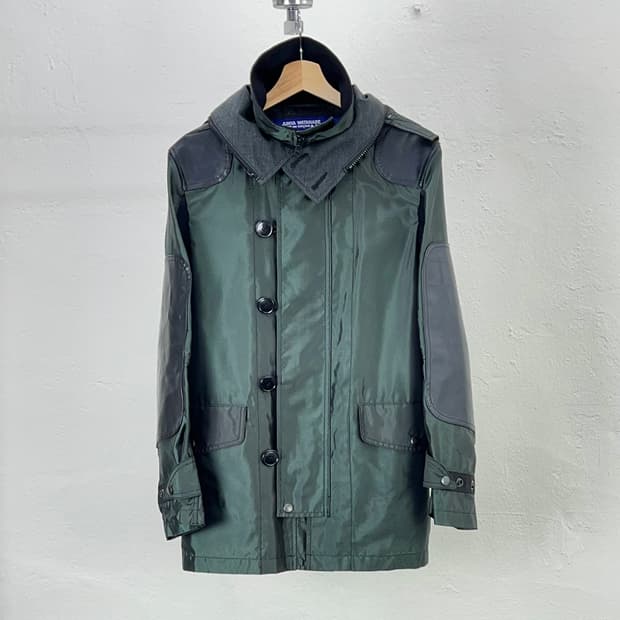 준야 와타나베 패치워크 마운틴 히든 후드 더플 자켓