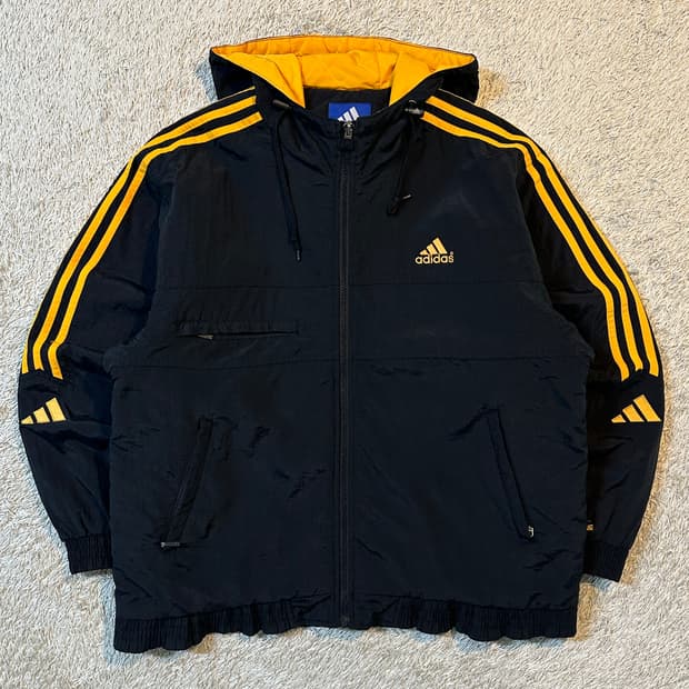 90's 아디다스 올드스쿨 검노 퀼팅 누빔 후드 점퍼 자켓