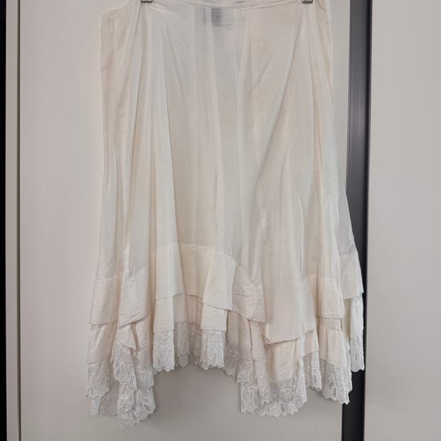Tricot comme des garcons 화이트 레이스 스커트 m