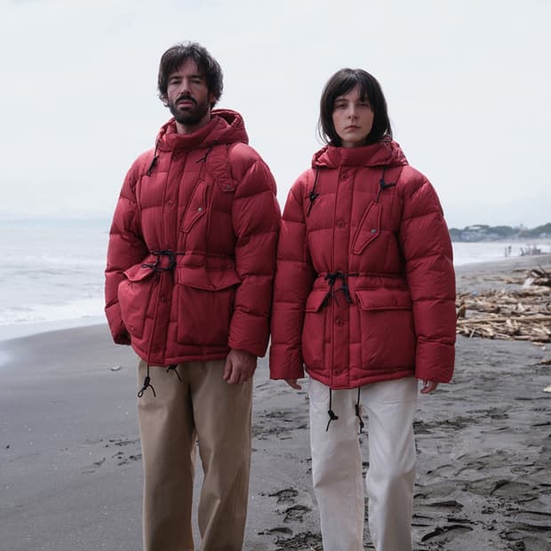 택포15) 유니폼브릿지 24fw 카라코람 구스다운 패딩 체리레드 M