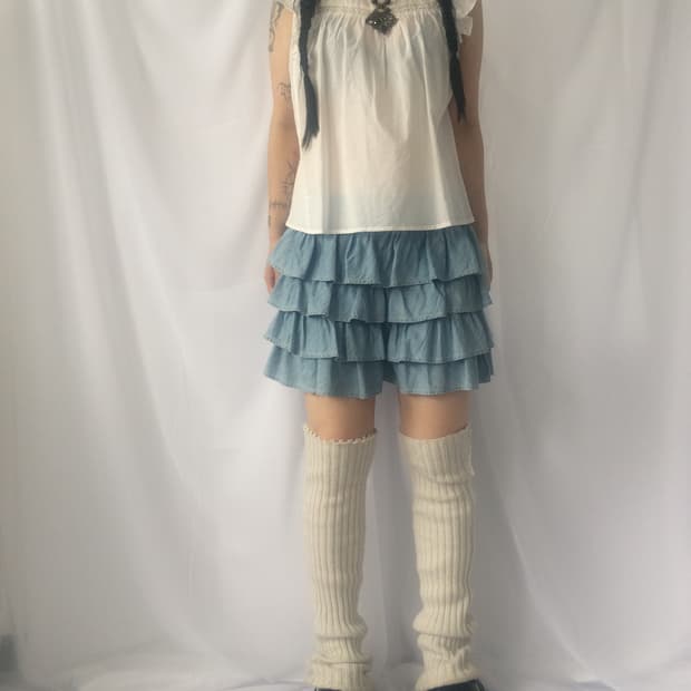 Crochet trimming frill sleeveless