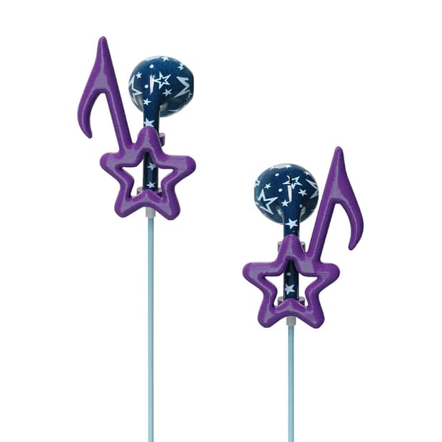 카비시 스타 줄이어폰 네이비 + 퍼플 별음표 파츠 세트