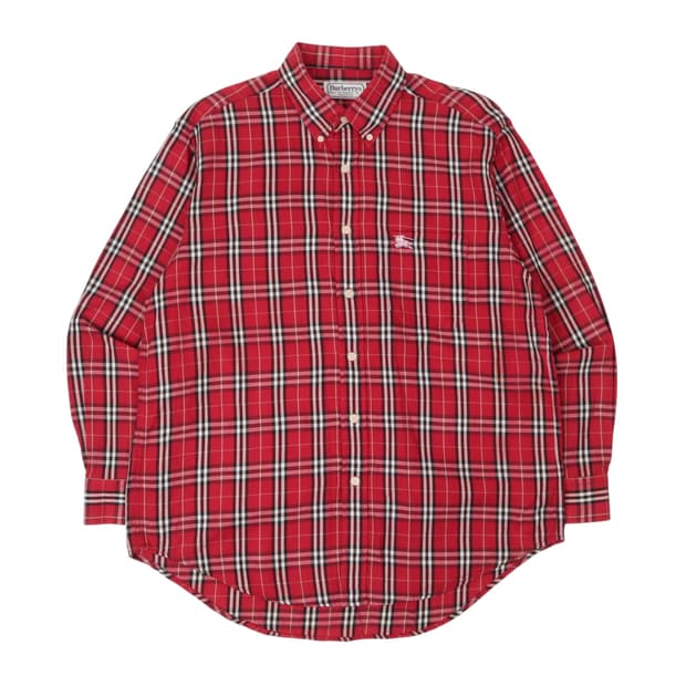 버버리 레드 노바체크 셔츠