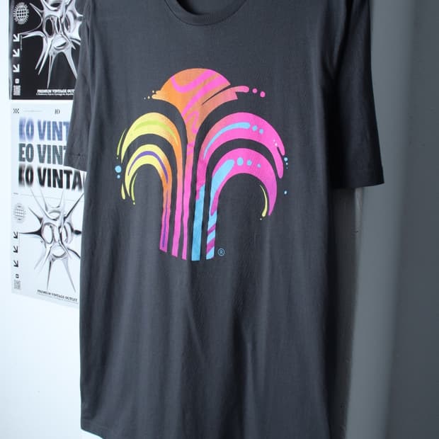 (L-XL) 브랜드빈티지 반팔 티셔츠 빅프린팅 차콜 올드스쿨-H30107