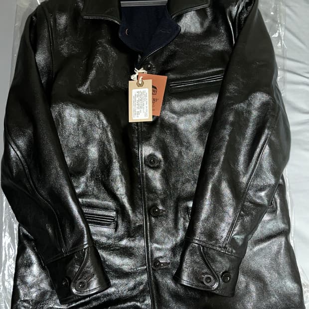 콜림보 Colimbo 레더자켓 스톡맨 차심 말가죽 카코트 42 새상품