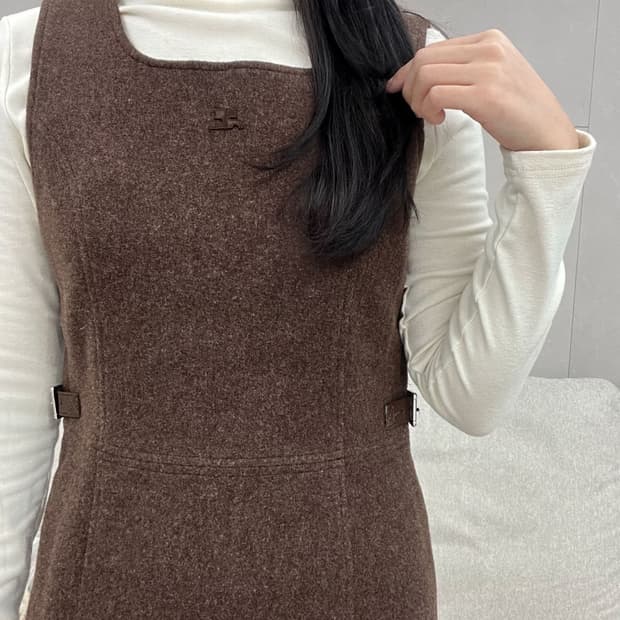 courreges / 꾸레쥬 브라운 울 원피스