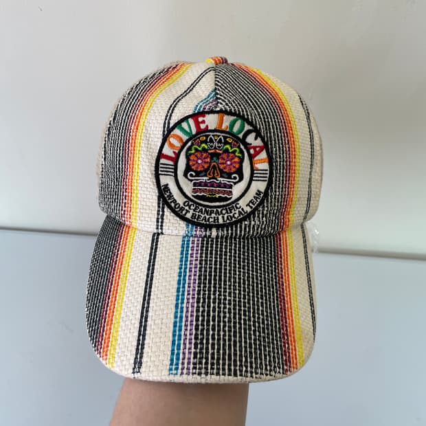 빈티지 ocean 멀티컬러 스컬 매쉬 캡 