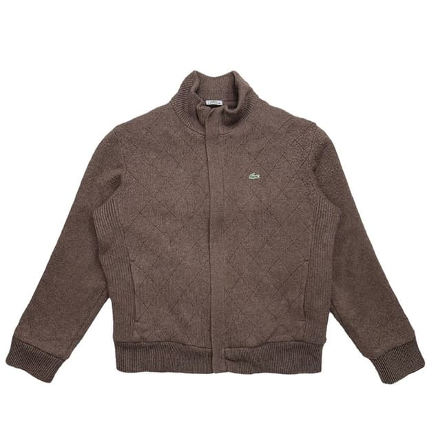 라코스테 니트집업 자켓 브라운 100