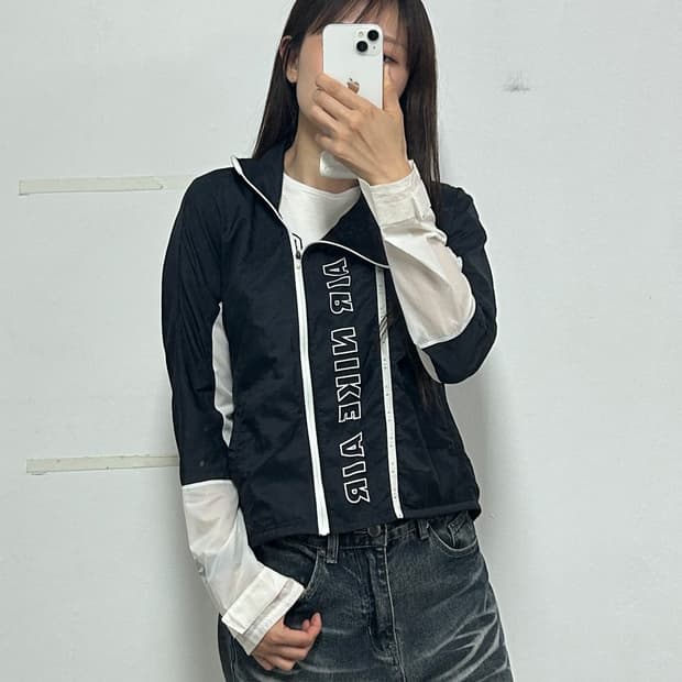 나이키 에어 윈드 러닝 바람막이 자켓 검흰