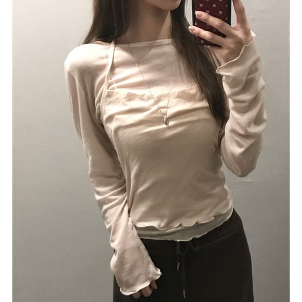 뷔스티에 물결티 세트