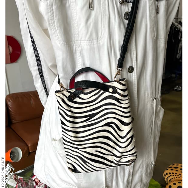 Pisoraro Tokyo Real Calf-Hair Zebra Bag