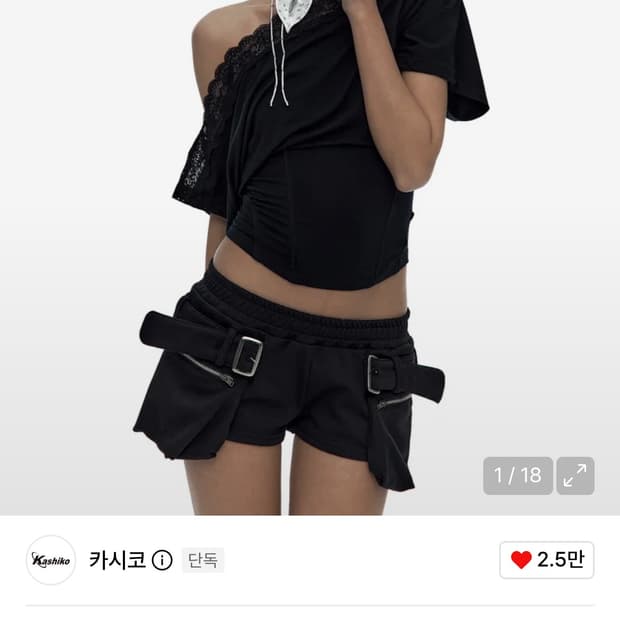 카시코 레이스 원숄더 코르셋 티