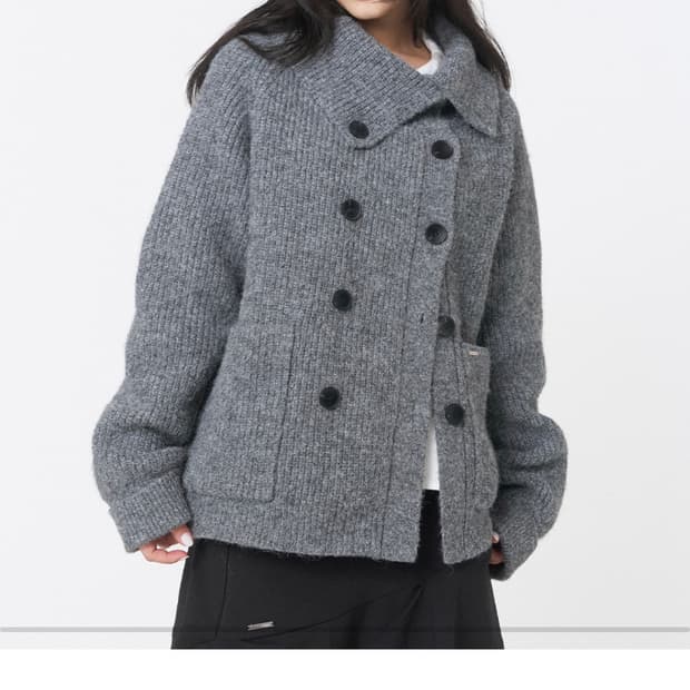 미세키서울 더블버튼 니트 그레이 (급처)