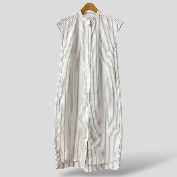 (여성S)MUJI 무인양품 슬리브리스 스트라이프 원피스