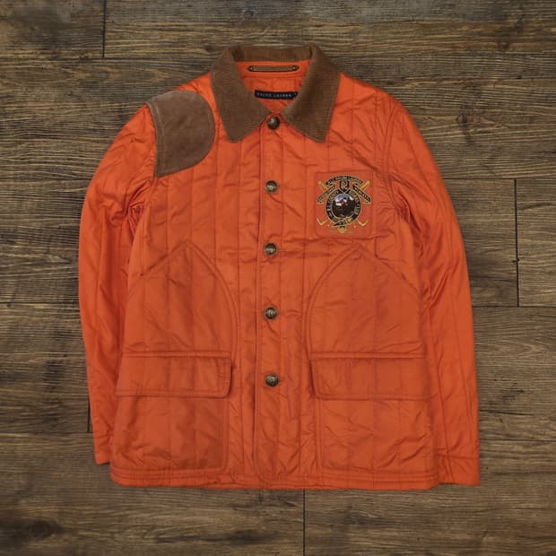 폴로 랄프로렌 퀄팅 자켓 오렌지 M