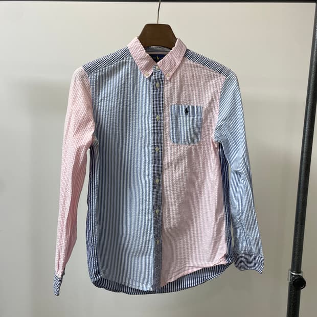 (보이즈 XL) 폴로 랄프로렌 스트라이프 포켓 시어서커 셔츠