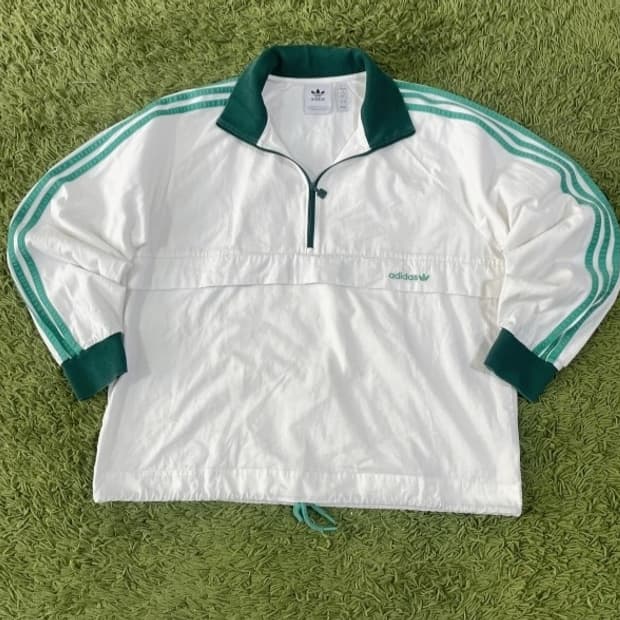 아디다스 화이트 그린 아노락 100/L